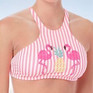 Coco Rave Pink Flamingo Bikini Top XL 38C